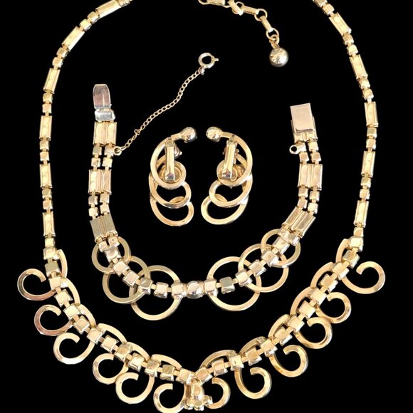 Vintage Sarah Coventry Celestial Fire Rhinestone Necklace, Bracelet & Earring Se - Picture 7 of 7